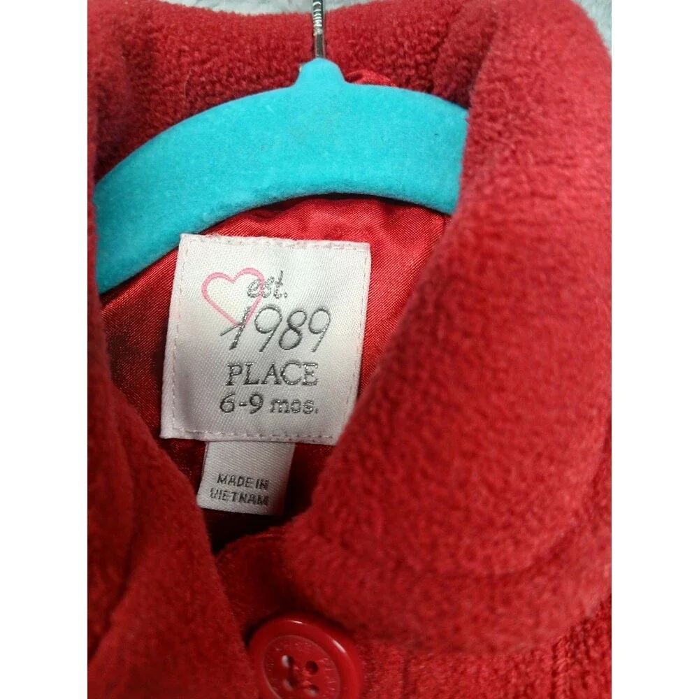 The Children's Place Baby Girl Red Peacoat Size 6-9 Months Winter Christmas